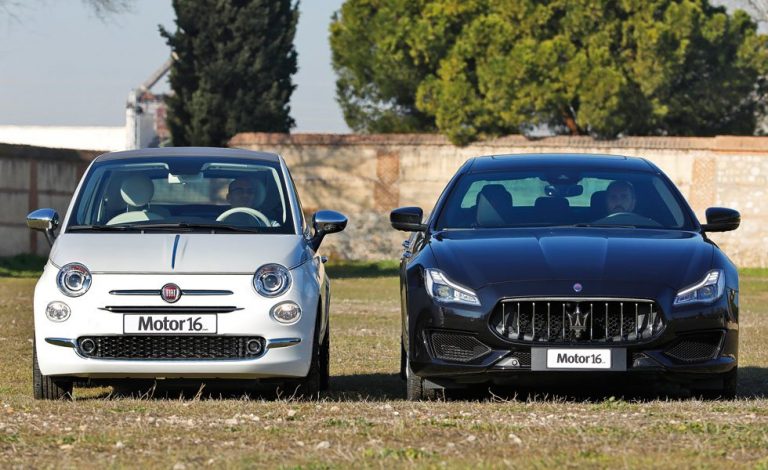 Fiat 500C 1.2 Dualogic Collezione/Maserati Quattroporte S Q4 Gransport. En Italia, los extremos se tocan