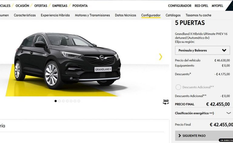 Opel Grandland X. Ya se ofrece la versión híbrida enchufable 'light'
