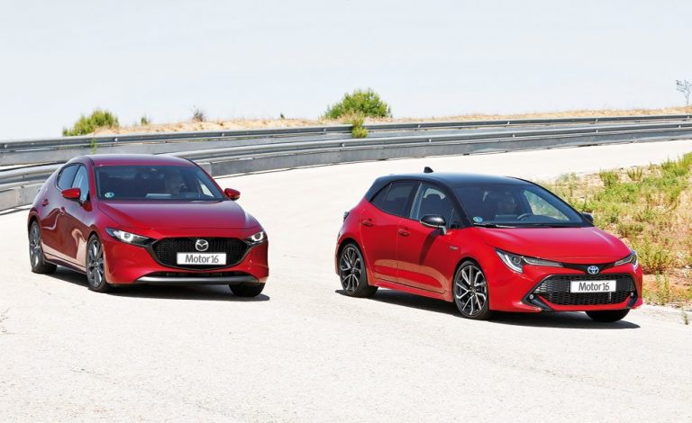 Mazda3 2.0 Skyactiv-G/Toyota Corolla Hybrid 180h. Dos híbridos, pero uno más que otro