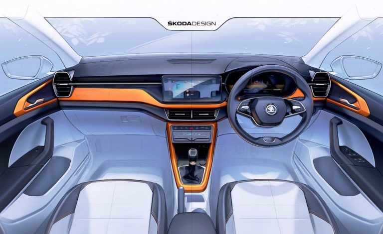 Skoda Kushaq. Estos bocetos adelantan su interior