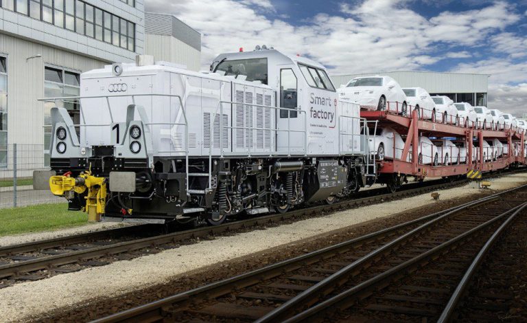 Locomotora híbrida Audi. Transporte limpio en Ingolstadt