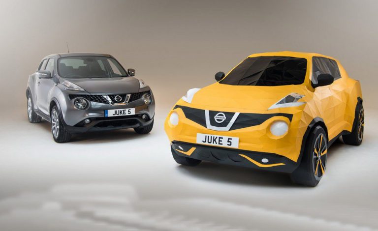 Nissan Juke de papel. Un complejo trabajo de papiroflexia