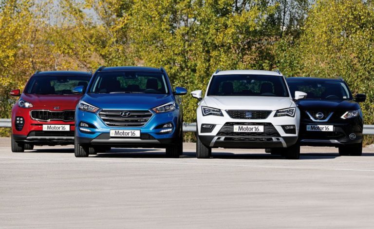 Hyundai Tucson 2.0 CRDi / Kia Sportage 2.0 CRDi / Nissan Qashqai 1.6 dCi / Seat Ateca 2.0 TDI. El Ateca llega con ganas de pelea