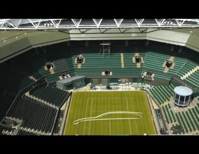 Nos adelantan la silueta del Jaguar XF Sportbrake sobre el césped de Wimbledon