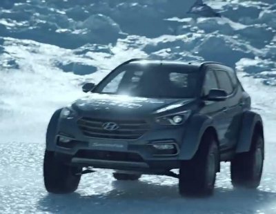 Atraviesan la Antártida a bordo de un Hyundai Santa Fe