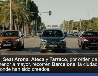 Los Seat Arona, Ateca y Tarraco recorren juntos la ciudad de Barcelona