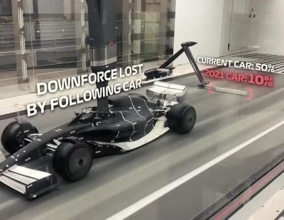 La FIA muestra los monoplazas de 2021 en el túnel de viento