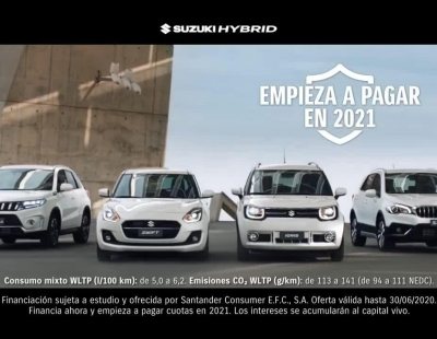 Compra ahora un vehículo de la gama híbrida Suzuki y empieza a pagarlo en 2021