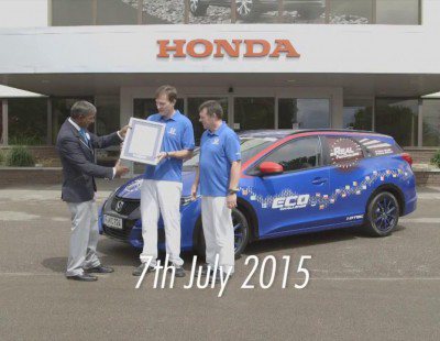 Honda Civic Tourer 1.6 i-DTEC. Nuevo Récord Guinness de consumo en Europa