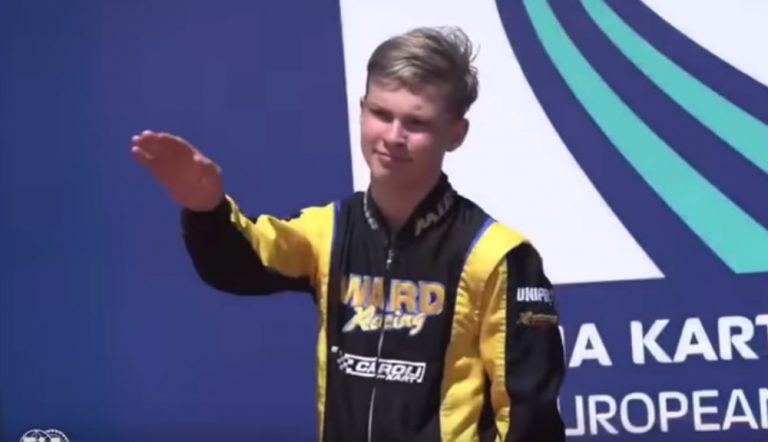 La polémica celebración que puede arruinar la carrera de un piloto ruso de karting