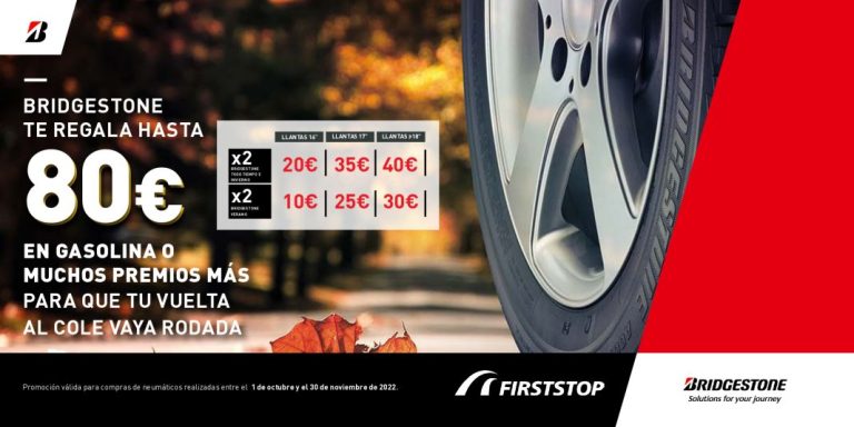 Bridgestone regala cheques gasolina por la compra de neumáticos