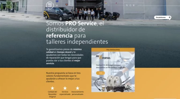 PRO Service estrena su nueva web corporativa dirigida a los profesionales del mundo del taller