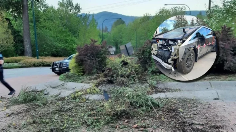 El destrozo que prepara un Tesla Cybertruck cuando se salta una rotonda: Literal