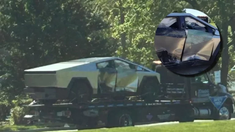 Si así ha quedado un Tesla Cybertruck, imagina el pobre Ford Edge que ha impactado contra este tanque eléctrico
