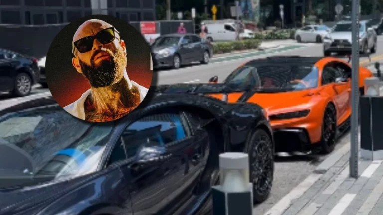 La comitiva de coches que Wes Watson lleva a la entrega de su Bugatti Chiron Pur Sport de 4 millones