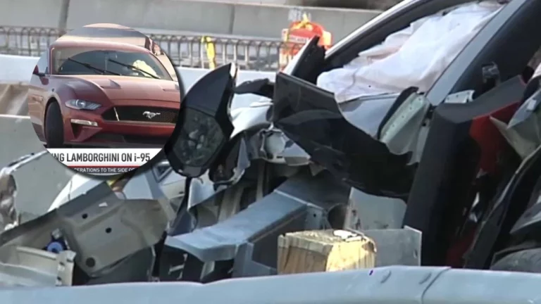 El destrozo que este Lamborghini Urus ha preparado en esta carretera. Con Mustang involucrado