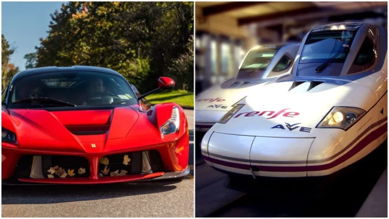 Cuando te picas con el AVE y vas en un Ferrari LaFerrari a 333 km/h
