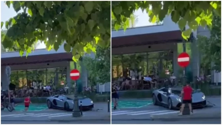 Esto es lo que puede hacer un Lamborghini Aventador Ultimae Roadster de 750.000 euros con tu mísero patinete eléctrico