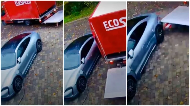 La línea deportiva que le hacen a este Porsche Taycan por aparcar donde no debía