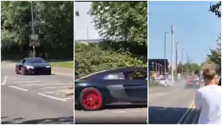Viendo cómo venía este Audi R8, la cosa no iba a terminar bien