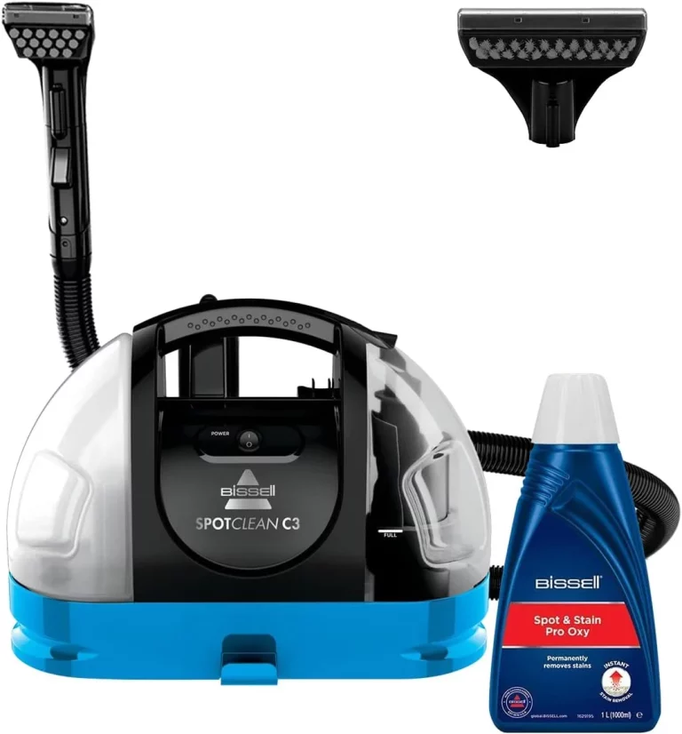 Di adiós a las manchas con BISSELL SpotClean triple acción, spray, cepilla y aspira en Amazon