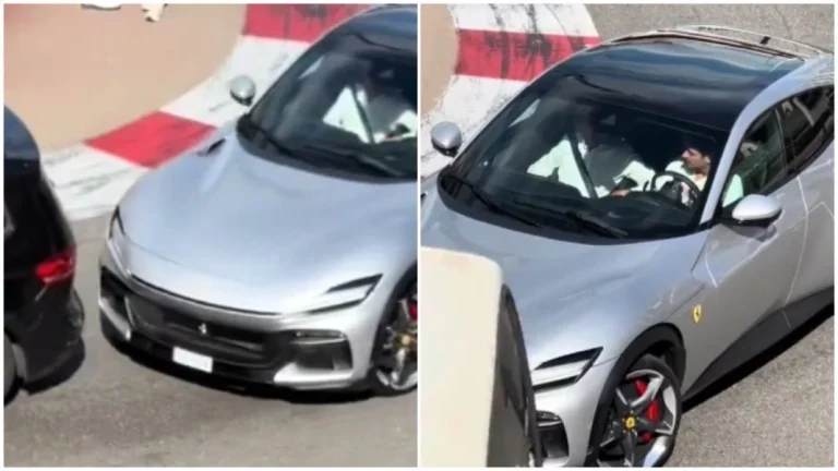 Charles Leclerc es mejor en pista que en la calle: así chocó su Ferrari Purosangue