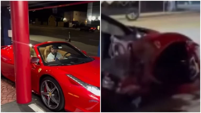 La forma incorrecta de sacar tu Ferrari 458 Spider del garaje es esta
