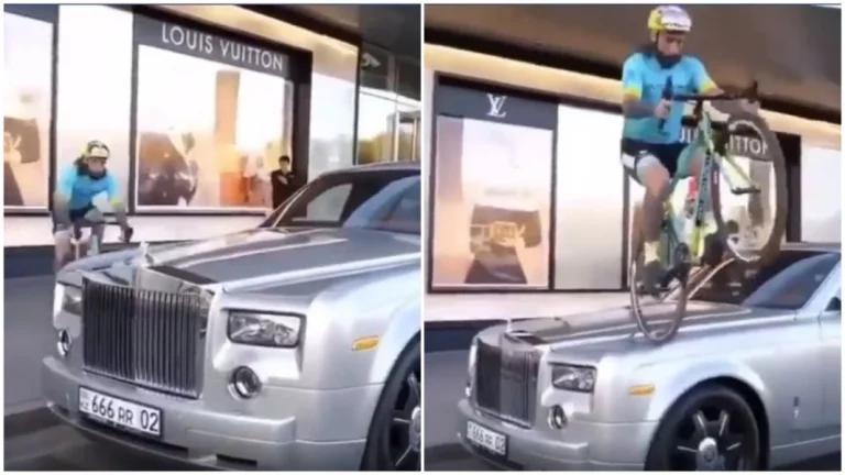 La cara del dueño de este Rolls-Royce Phantom cuando le pasan por encima con una bici