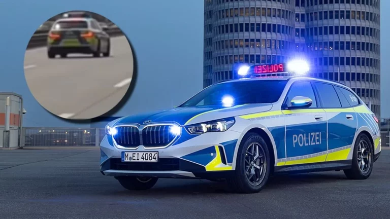 El significado de los extraños movimientos que hace este BMW Serie 5 Touring de la policía en Alemania