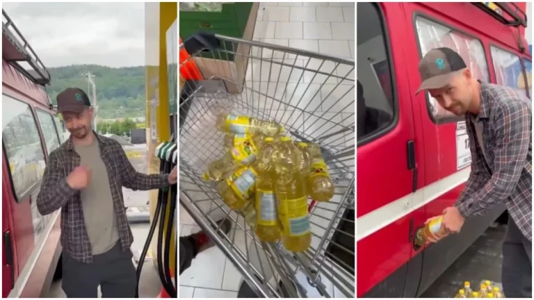 La vieja Ford Transit que funciona con aceite de girasol de LIDL