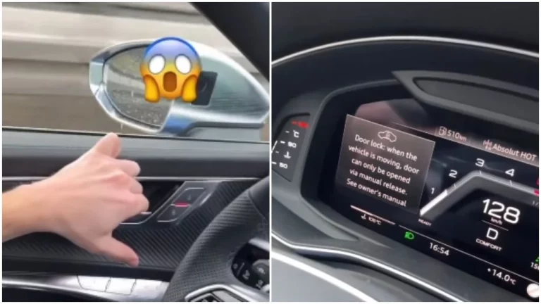 Lo que hace un Audi cuando abres la puerta del conductor a 130 km/h