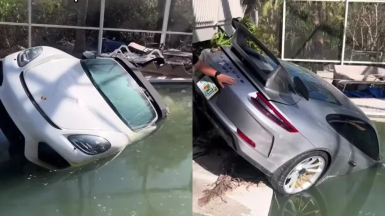 Los dos Porsche que se esconden en el interior de la piscina más clara de Florida