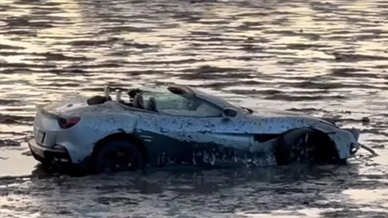 El Ferrari Portofino que tenía complejo de pájaro y acabó en una ciénaga
