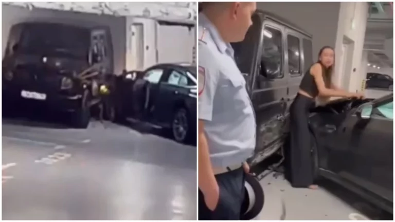 Con alguna copa de más, esta conductora estrella su coche contra el vehículo más caro del parking