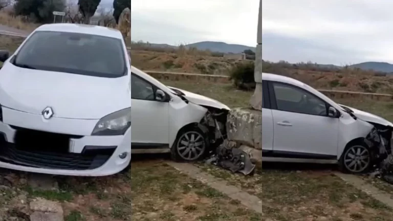 Se salta una rotonda y choca en plena Vía Augusta del Siglo II