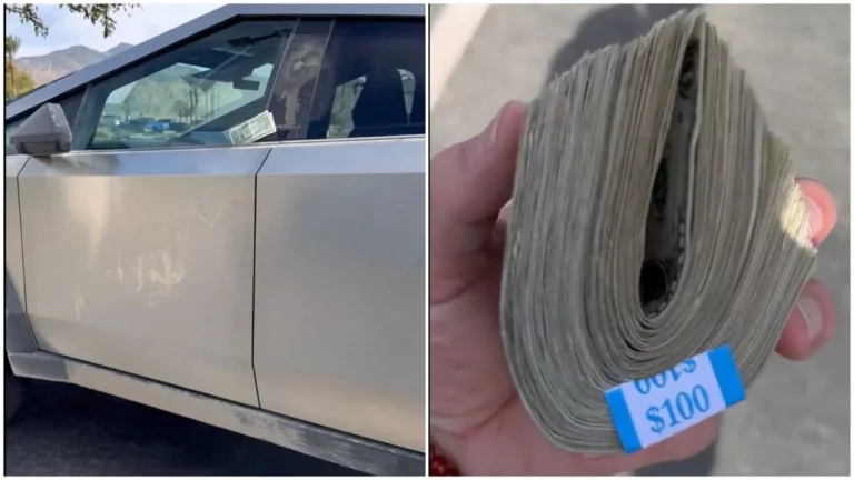El curioso motivo por el que el dueño de este Tesla Cybertruck ahora viaja con un fajo de billetes