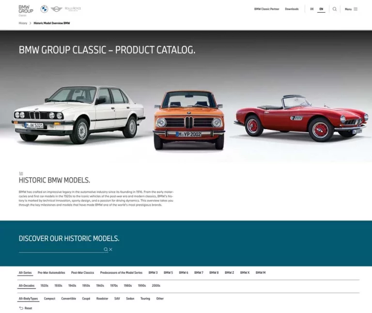 El catálogo de BMW Classic ya cuenta con 424 modelos históricos. Pasen y vean