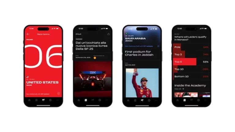 La escudería Ferrari estrena app con funciones basadas en IA