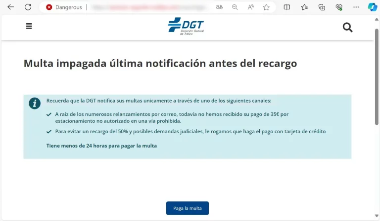 La DGT alerta de que las multas por SMS son una estafa