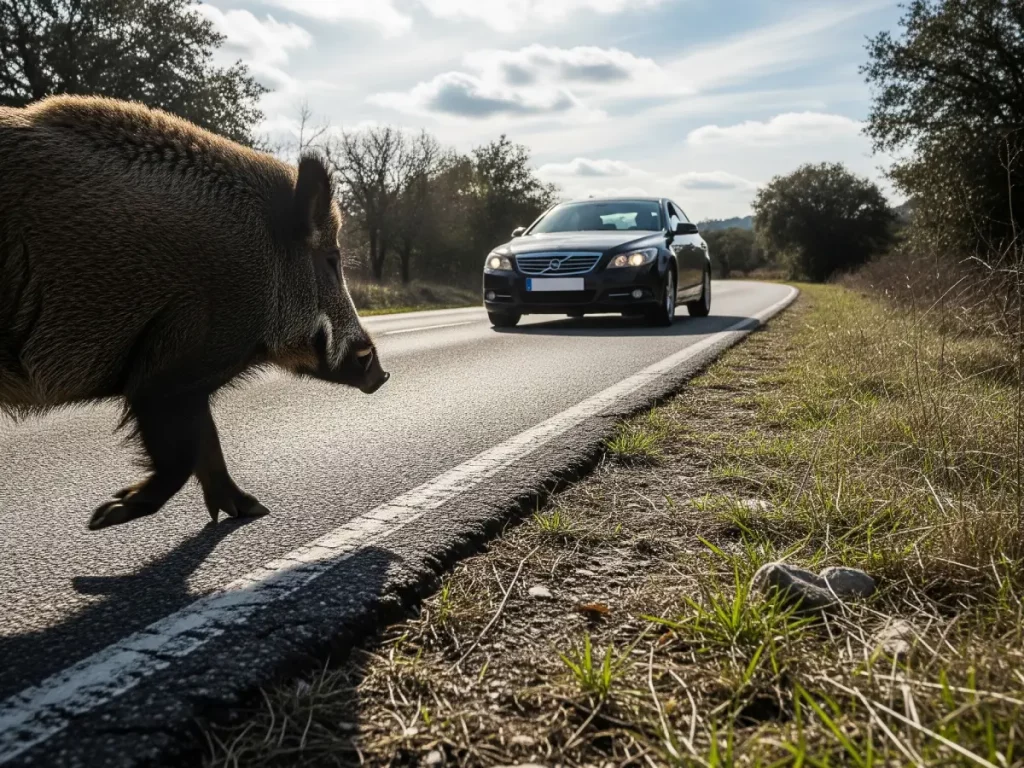 animal en la carretera