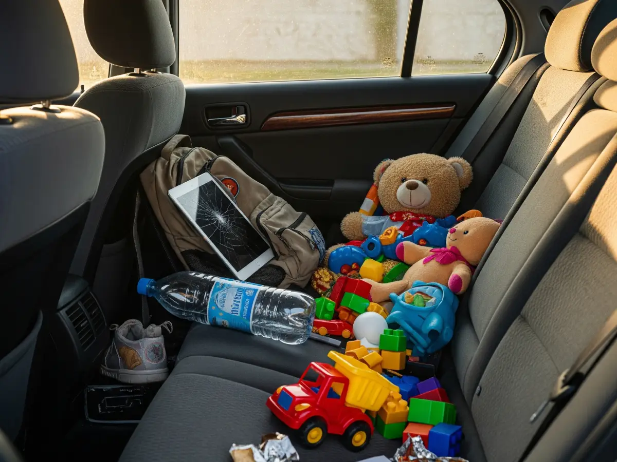Caos en el asiento trasero