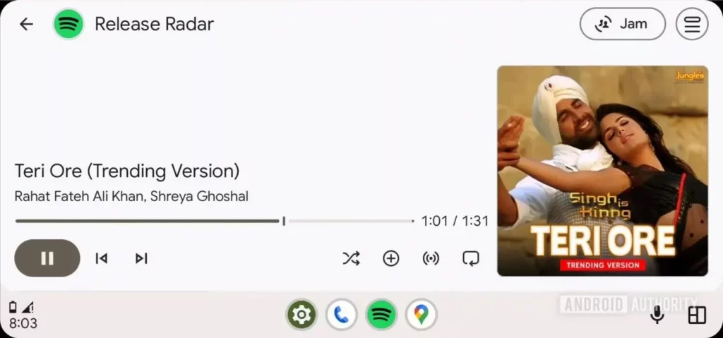 Las listas en Spotify, YouTube Music, Apple Music y Amazon Music con las que tus viajes se van a pasar volando 65 Motor16 Spotify Android Auto interfaz Motor16
