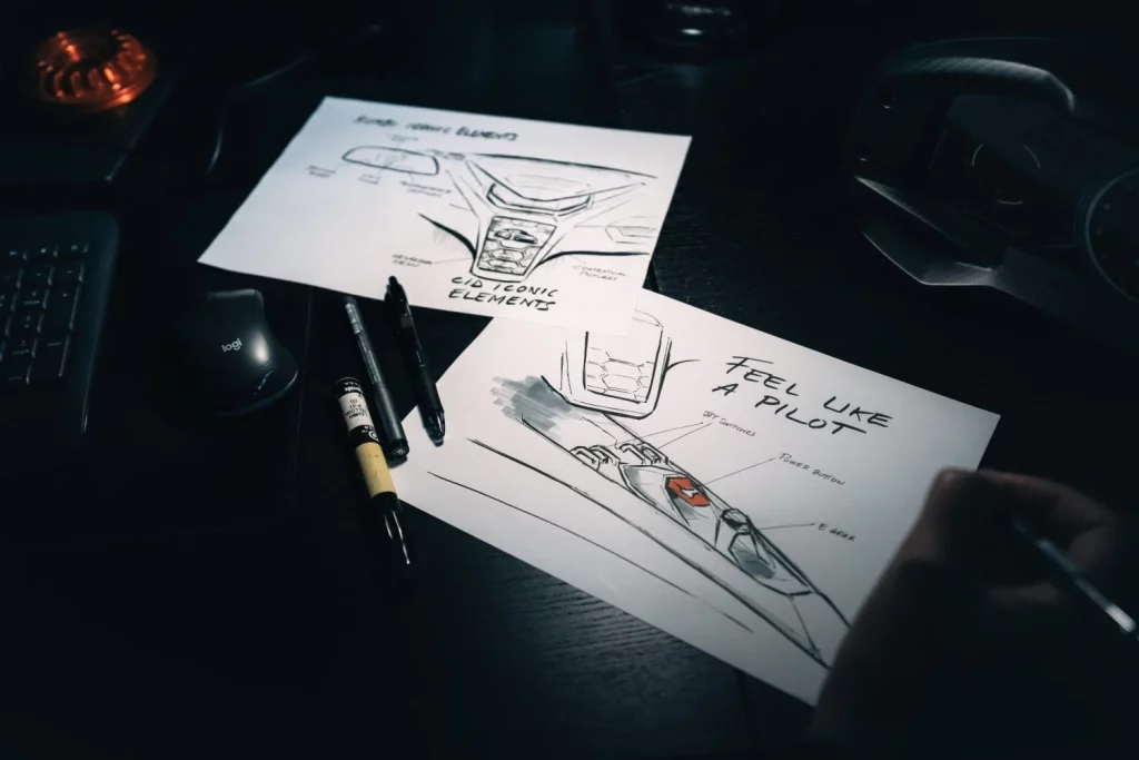 Centro Stile: El 'laboratorio' donde nacen los Lamborghini cumple 20 años de historia 3 Motor16 2025 Centro Stile Lamborghini. 20 años. Imagen bocetos.