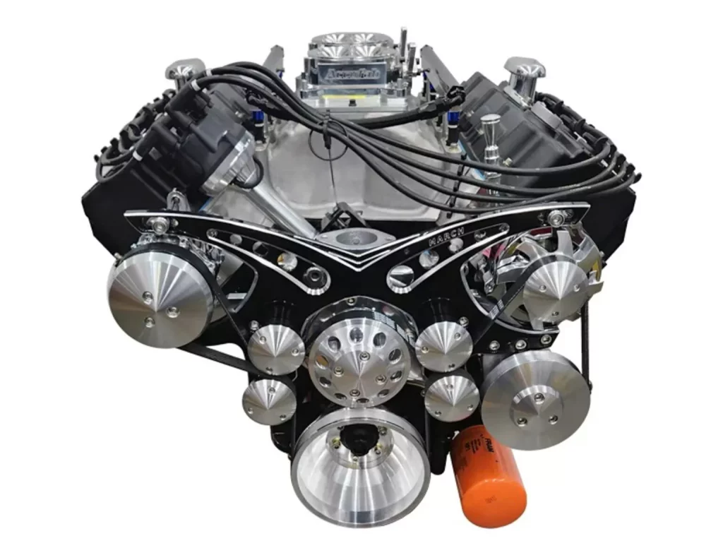 Prestige Motorsports te ofrece el mejor motor para tu proyecto: Este 9.4 V8 HEMI 2 Motor16 2025 Motor 572 HEMI V8. Imagen frontal.
