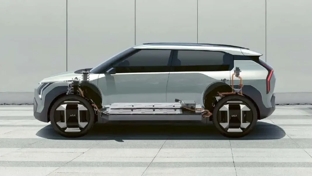 2025-kia-ev3-plataforma 2025 Kia EV3. Punto de carga. Imagen plataforma.