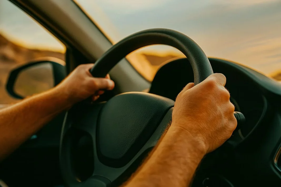 volante coche viento carretera
