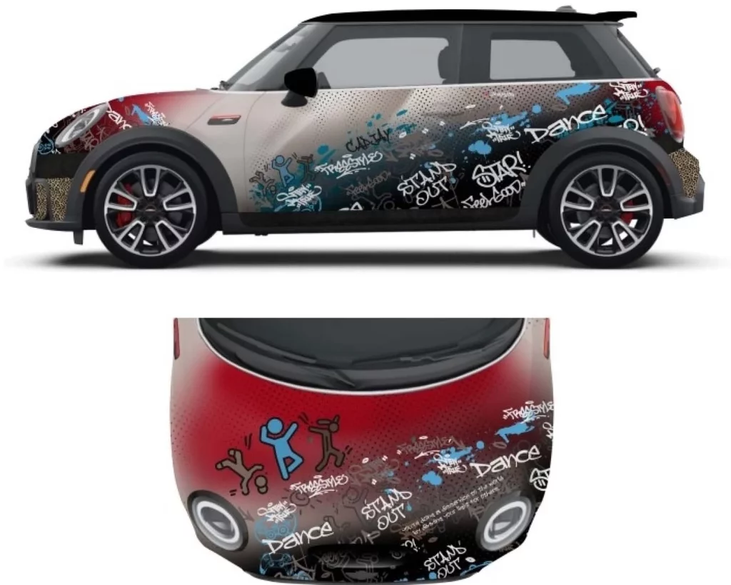 4 MINI únicos para el mayor evento de baile callejero: la final mundial del Red Bull Dance Your Style 1 Motor16 MINI Redbull Partnership Jaden Capjay Mosby wrapped JCW 2 door Motor16