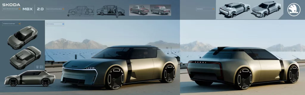 Škoda reimagina su pasado: el 1000 MBX renace como un crossover elegante y futurista 8 Motor16 SKODA MBX CONCEPT 3 Motor16