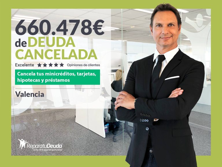 Repara tu Deuda Abogados cancela 660.478 € en Valencia con la Ley de Segunda Oportunidad