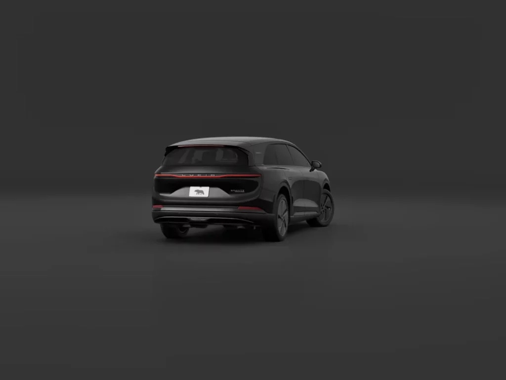2025 Lucid Gravity Touring. Imagen trasera.
